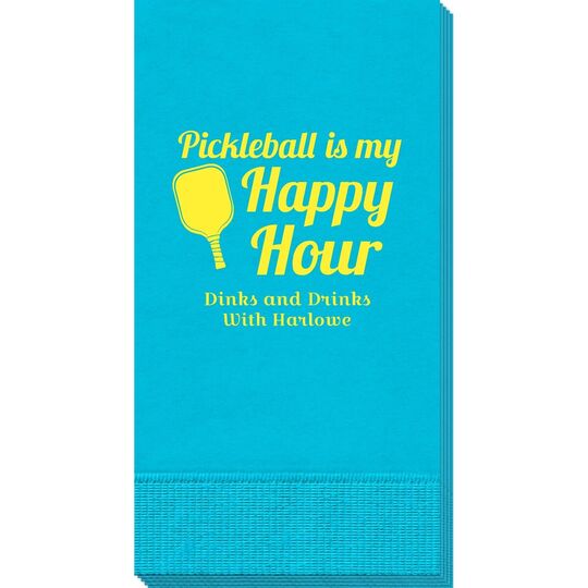 Pickleball Is My Happy Hour Guest Towels